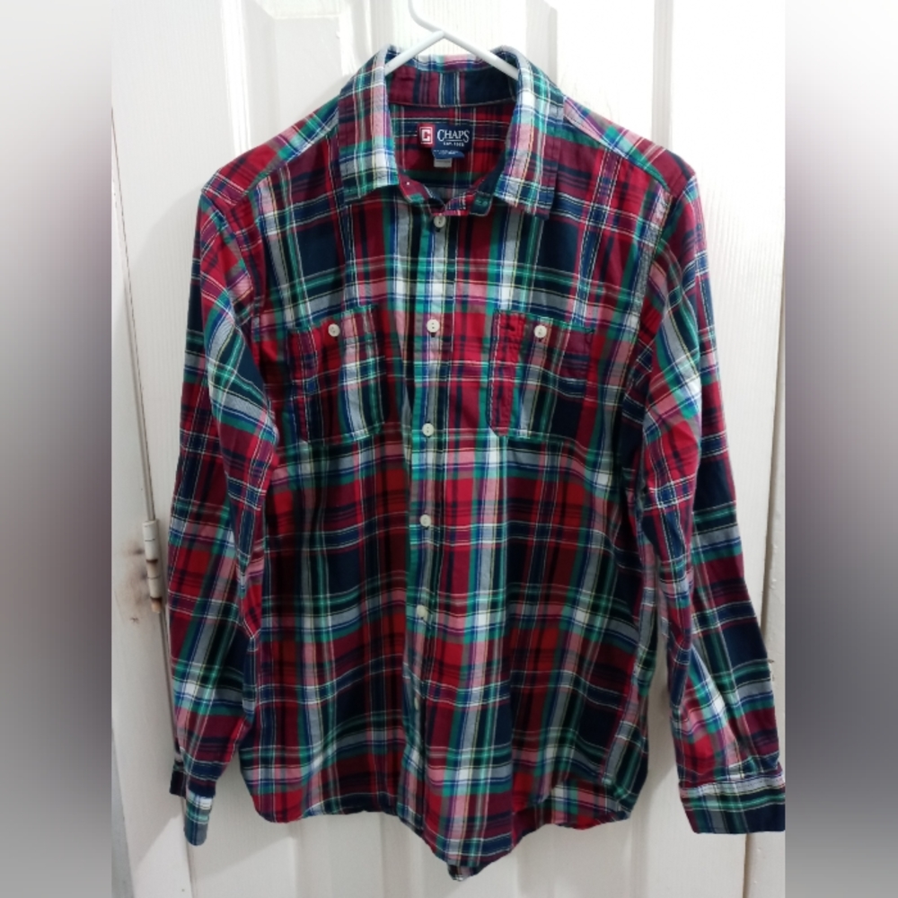 Chaps Tartan Plaid Button Shirt Boys Youth Size XL